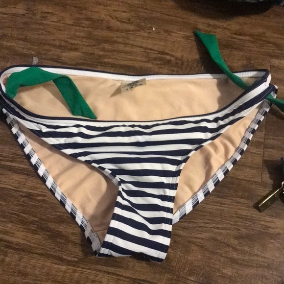 Small Lands end blue  white stripe bikini bottom - Picture 1 of 2